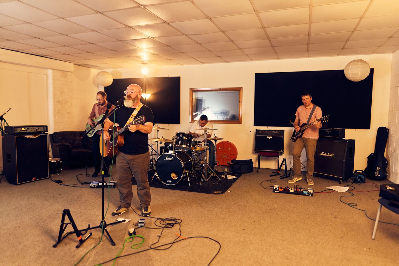 The Cinderlarks rehearsing together